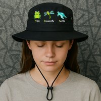 Subtle Political Humor Frog Dragonfly Turtle  Bucket Hat