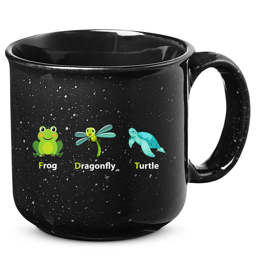 Subtle Political Humor Frog Dragonfly Turtle  15oz Campfire Ceramic Mug