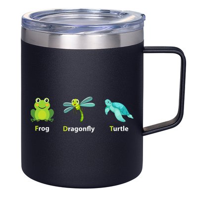 Subtle Political Humor Frog Dragonfly Turtle  12oz Stainless Steel Coffee Mug
