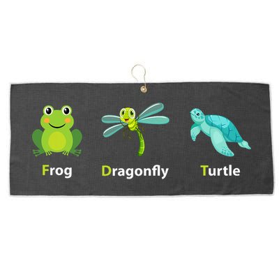 Subtle Political Humor Frog Dragonfly Turtle  Large Microfiber Waffle Golf Towel