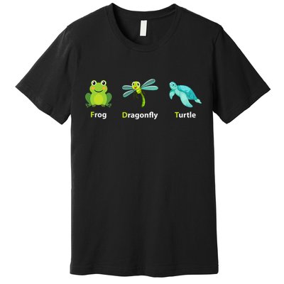 Subtle Political Humor Frog Dragonfly Turtle  Premium T-Shirt