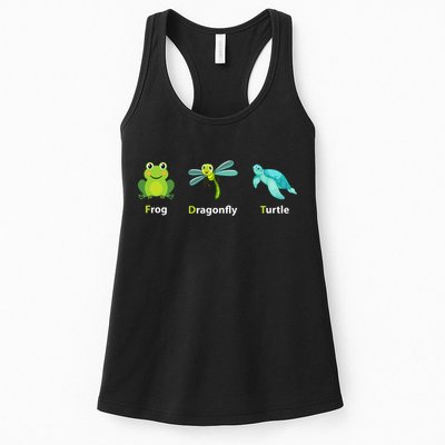 Subtle Political Humor Frog Dragonfly Turtle  Womens Tank Top