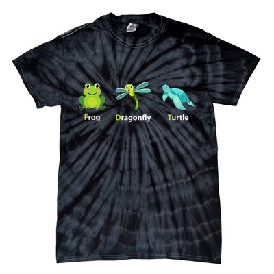 Subtle Political Humor Frog Dragonfly Turtle  Tie-Dye T-Shirt