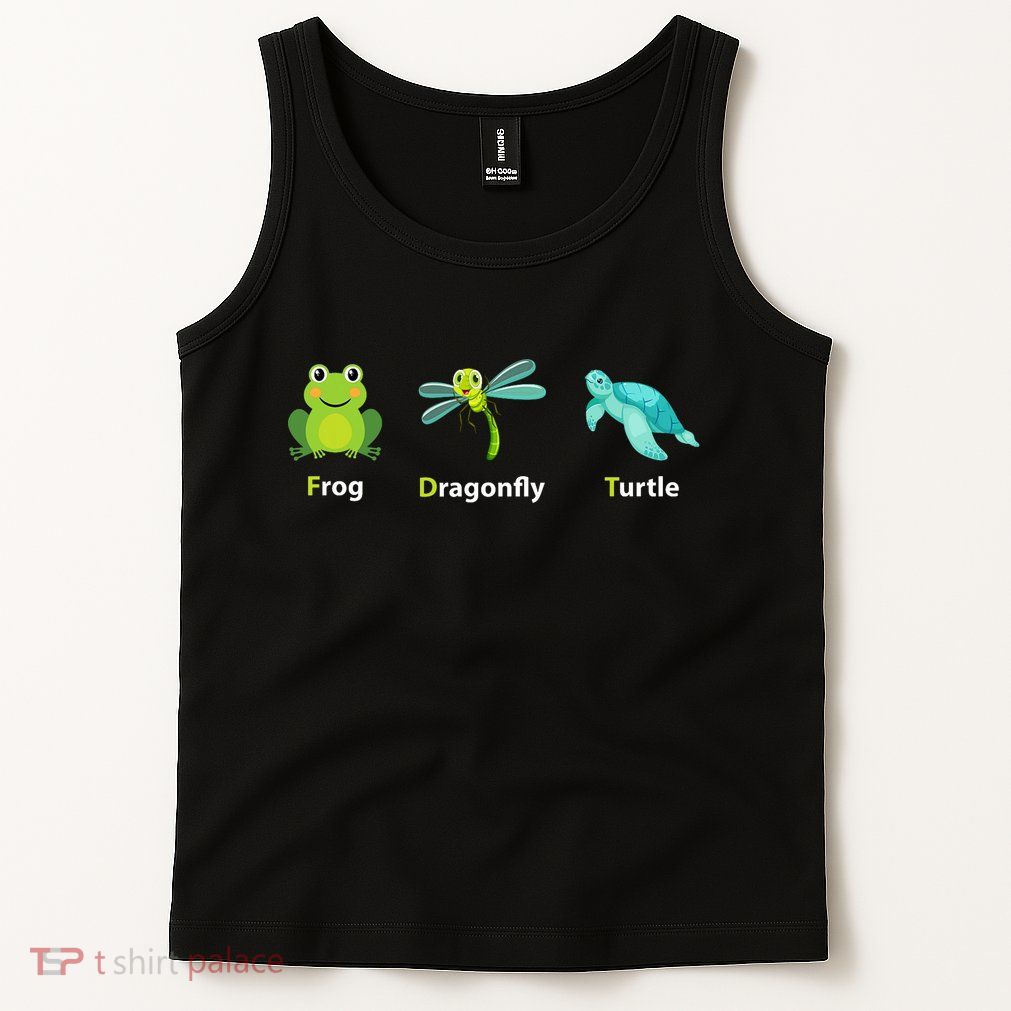 Subtle Political Humor Frog Dragonfly Turtle  Tank Top