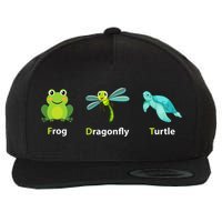 Subtle Political Humor Frog Dragonfly Turtle  Wool Snapback Cap