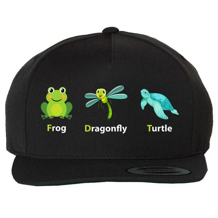Subtle Political Humor Frog Dragonfly Turtle  Wool Snapback Cap