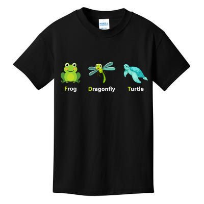 Subtle Political Humor Frog Dragonfly Turtle  Kids T-Shirt