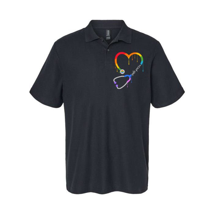 Safe Person Heart Stethoscope Nurse CNA Doctor LGBTQ Ally Softstyle Adult Sport Polo