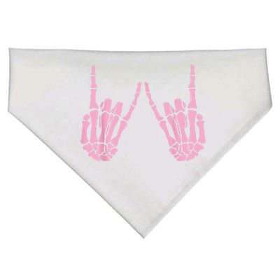 Skeleton Pink Hand Gestures Halloween Rock Skeleton Hands USA-Made Doggie Bandana