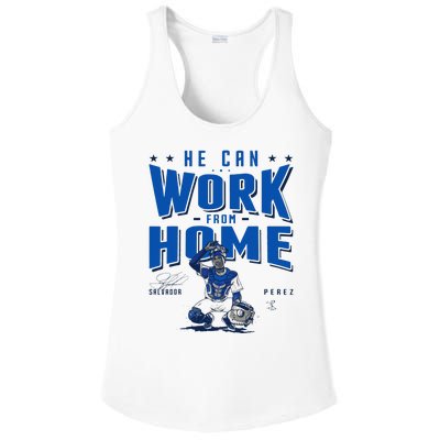 Salvador Perez He Can Work From Home Apparel Ladies PosiCharge Competitor Racerback Tank