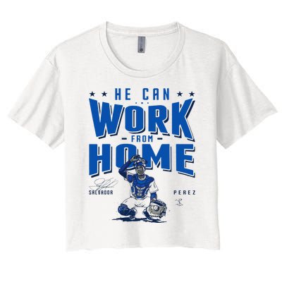 Salvador Perez He Can Work From Home Apparel Women's Crop Top Tee