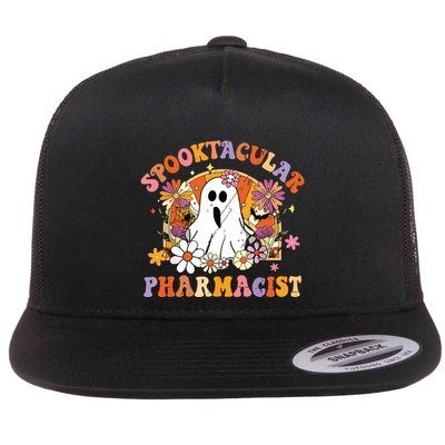 Spooktacular Pharmacists Happy Halloween Matching Flat Bill Trucker Hat