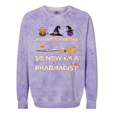 Spooky Pharmacist Halloween Costume Pharmacist Apparel Colorblast Crewneck Sweatshirt