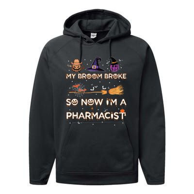 Spooky Pharmacist Halloween Costume Pharmacist Apparel Performance Fleece Hoodie