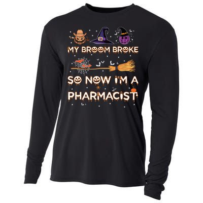 Spooky Pharmacist Halloween Costume Pharmacist Apparel Cooling Performance Long Sleeve Crew