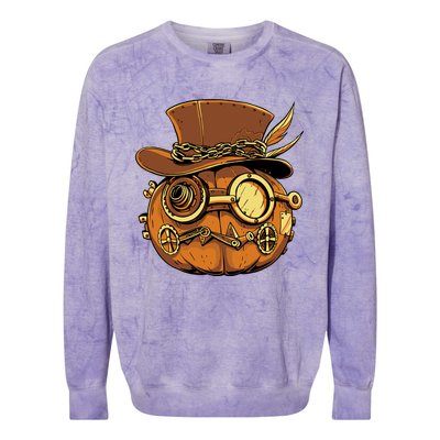 Steampunk Pumpkin Halloween Colorblast Crewneck Sweatshirt