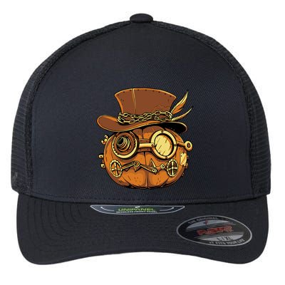 Steampunk Pumpkin Halloween Flexfit Unipanel Trucker Cap