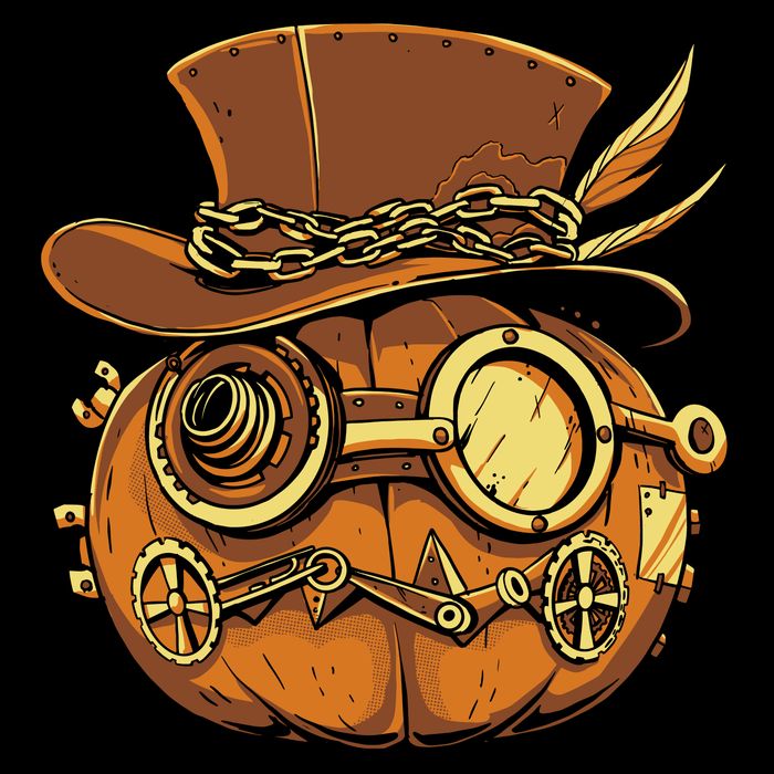 Steampunk Pumpkin Halloween Long Sleeve Shirt