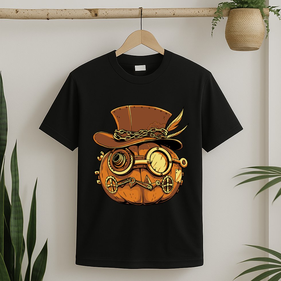Steampunk Pumpkin Halloween T-Shirt