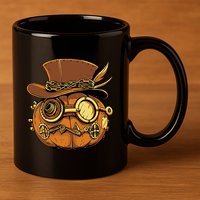 Steampunk Pumpkin Halloween 11oz C Handle Ceramic Mug