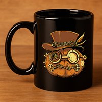 Steampunk Pumpkin Halloween 11oz C Handle Ceramic Mug