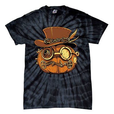 Steampunk Pumpkin Halloween Tie-Dye T-Shirt