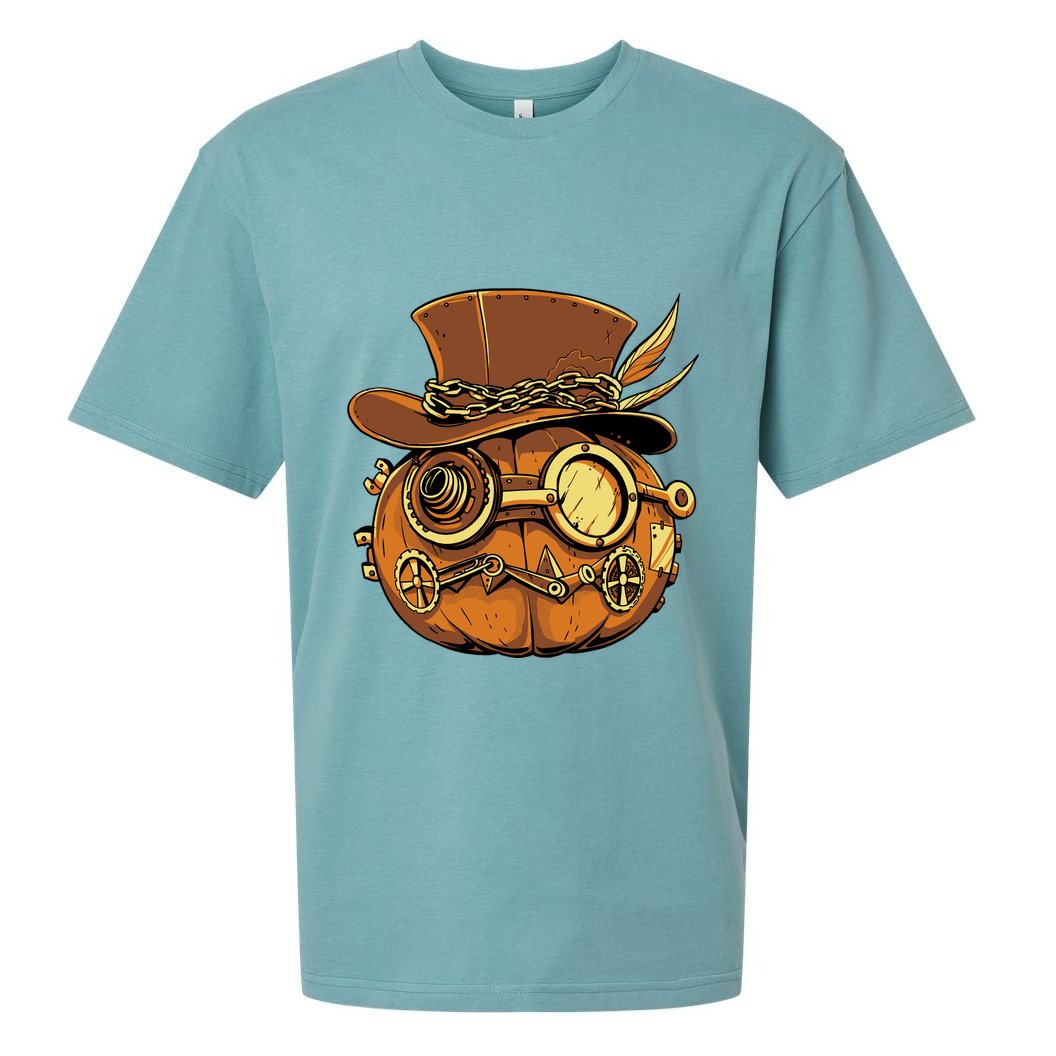 Steampunk Pumpkin Halloween Sueded Cloud Jersey T-Shirt
