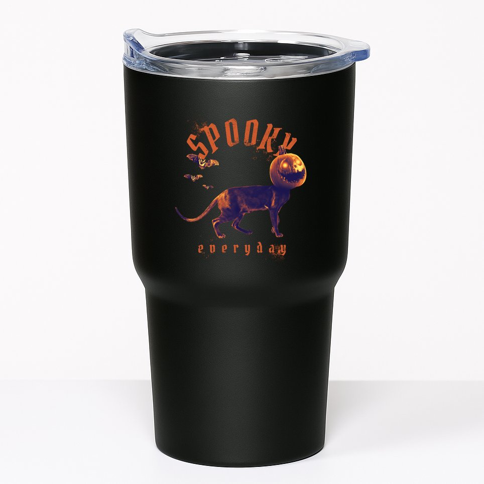 Spooky Pumpkin Head Dog Funny Halloween Tumbler