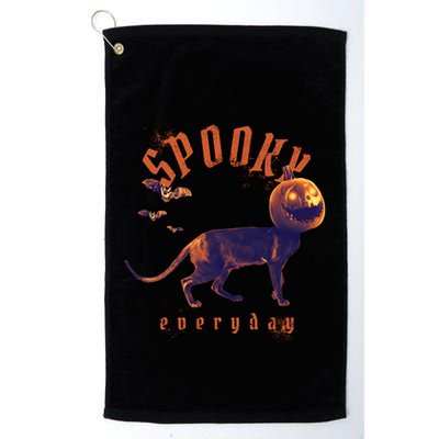 Spooky Pumpkin Head Dog Funny Halloween Golf Towel