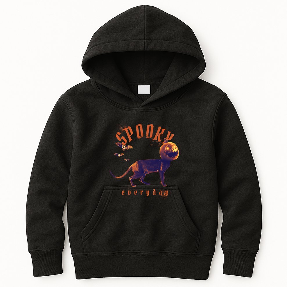 Spooky Pumpkin Head Dog Funny Halloween Kids Hoodie