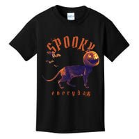 Spooky Pumpkin Head Dog Funny Halloween Kids T-Shirt