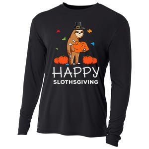 Sloth Pilgrim Hat Happy Thanksgiving Turkey Sloths Cooling Performance Long Sleeve Crew