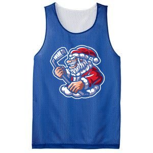 Santa Playing Hockey Christmas Pajama Cool Sport Xmas Gift Mesh Reversible Basketball Jersey Tank