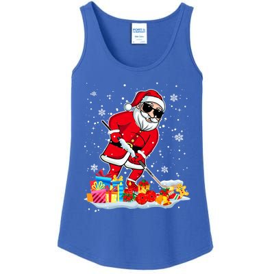 Santa Playing Hockey Cool Christmas Santa Hockey Player Gift Ladies Essential Tank