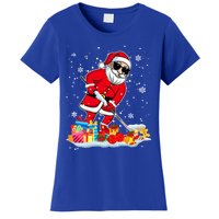 Santa Playing Hockey Cool Christmas Santa Hockey Player Gift Women's T-Shirt