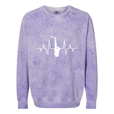 Saxophone Player Heartbeat Saxophone Player Colorblast Crewneck Sweatshirt