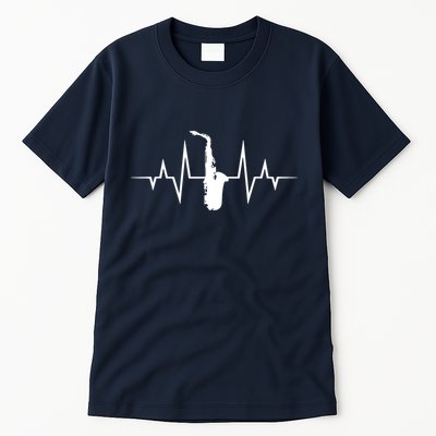 Saxophone Player Heartbeat Saxophone Player Tall T-Shirt