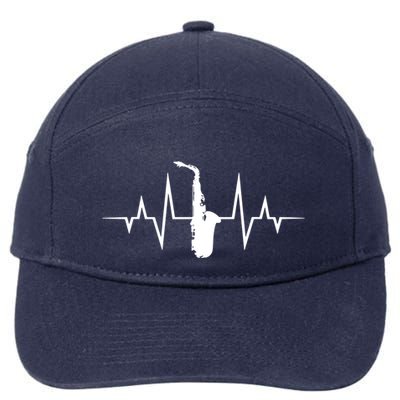 Saxophone Player Heartbeat Saxophone Player 7-Panel Snapback Hat