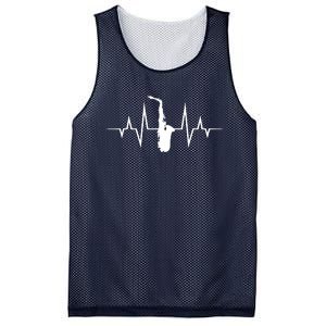 Saxophone Player Heartbeat Saxophone Player Mesh Reversible Basketball Jersey Tank