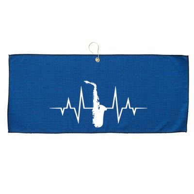 Saxophone Player Heartbeat Saxophone Player Large Microfiber Waffle Golf Towel