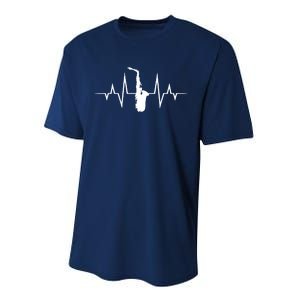 Saxophone Player Heartbeat Saxophone Player Performance Sprint T-Shirt