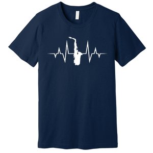 Saxophone Player Heartbeat Saxophone Player Premium T-Shirt