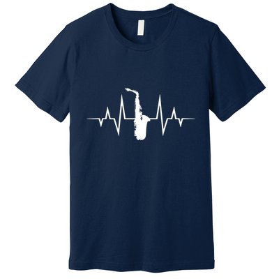 Saxophone Player Heartbeat Saxophone Player Premium T-Shirt