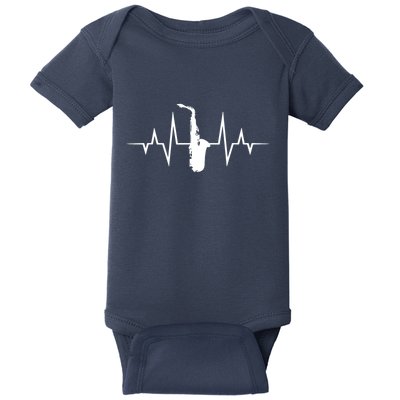 Saxophone Player Heartbeat Saxophone Player Baby Bodysuit