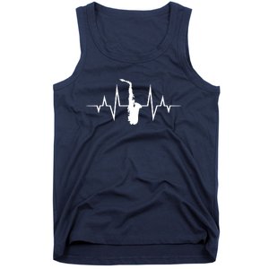 Saxophone Player Heartbeat Saxophone Player Tank Top