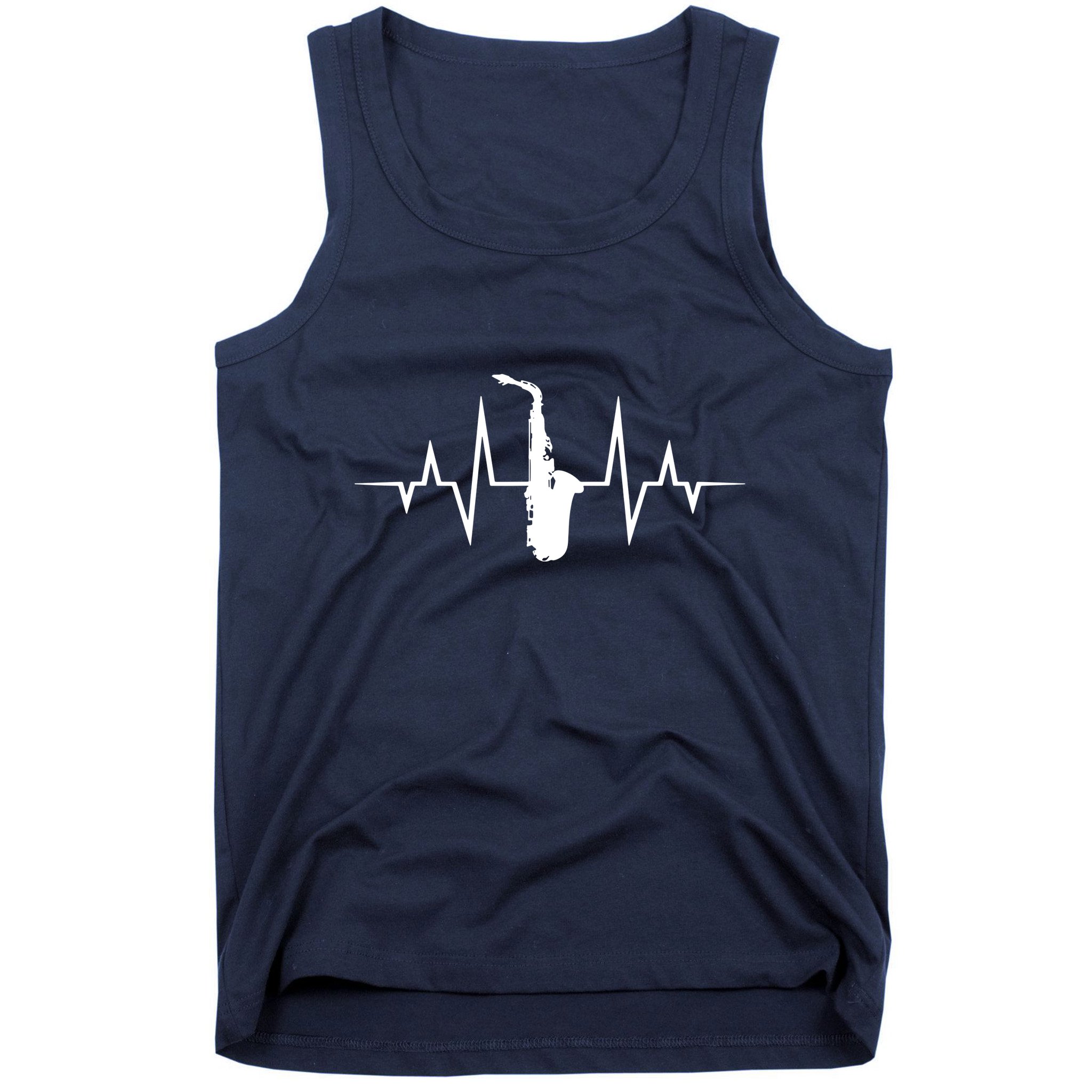 Saxophone Player Heartbeat Saxophone Player Tank Top