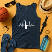 Saxophone Player Heartbeat Saxophone Player Tank Top