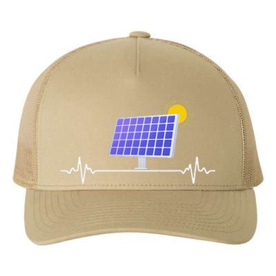 Solar Panel Heartbeat Global Warming Earth Day Yupoong Adult 5-Panel Trucker Hat