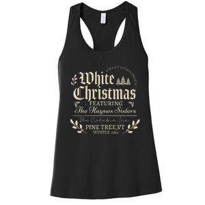 Sisters Pajamas Holiday White Christmas Movie 1954 Xmas Snow Women's Racerback Tank