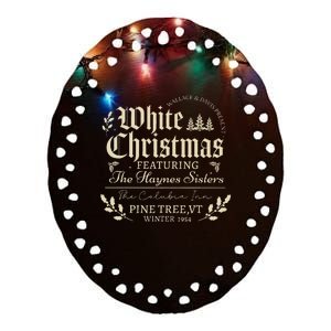 Sisters Pajamas Holiday White Christmas Movie 1954 Xmas Snow Ceramic Oval Ornament